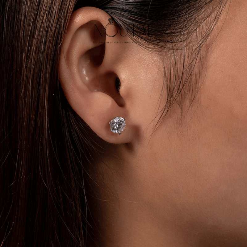 Noutai 2cttw D Color Moissanite Stud Earrings – 925 Sterling Silver