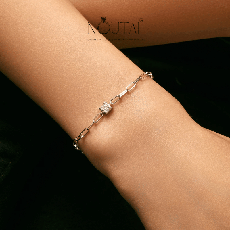 Noutai 0.3ct D Color Moissanite Bracelet – 925 Sterling Silver