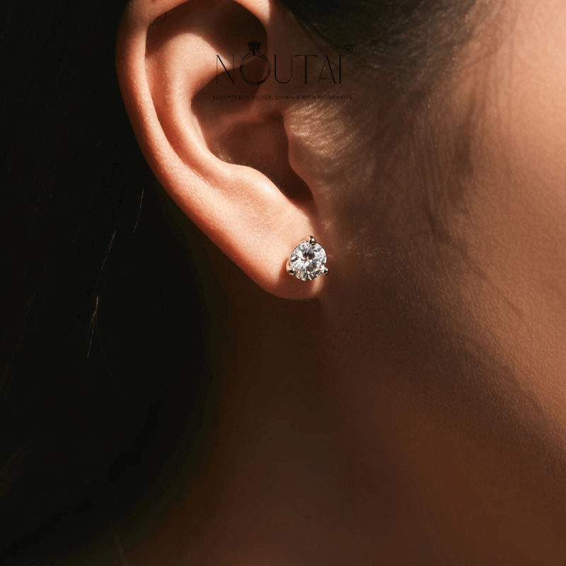 Noutai 1ct D Color Moissanite Stud Earrings – 925 Sterling Silver