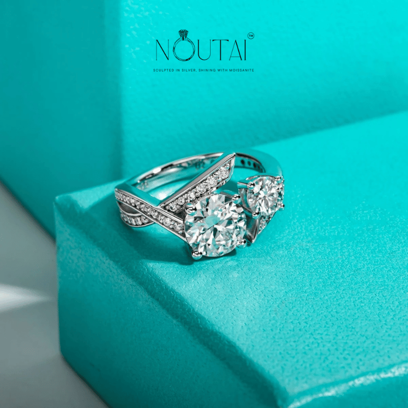 Noutai 2ct D Color Moissanite Victory Engagement Ring – 925 Sterling Silver