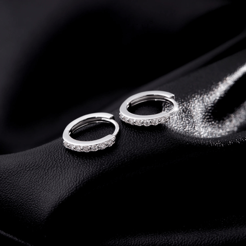 Noutai D Color Sparkling Moissanite Circle Hoop Earrings – 925 Sterling Silver