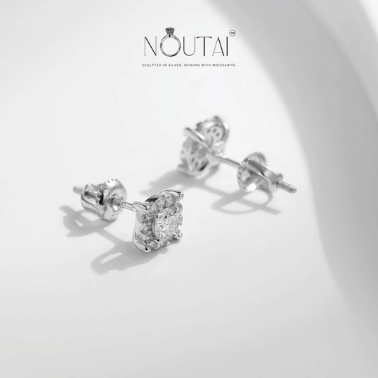 Noutai 0.3ct D Color Moissanite Stud Earrings – 925 Sterling Silver
