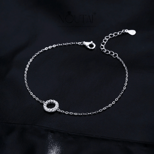 Noutai D Color Moissanite Hollow Link Bracelet – 13 Stones 925 Silver