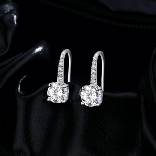 Noutai 2ct D Color Moissanite Hook Earrings – 925 Sterling Silver