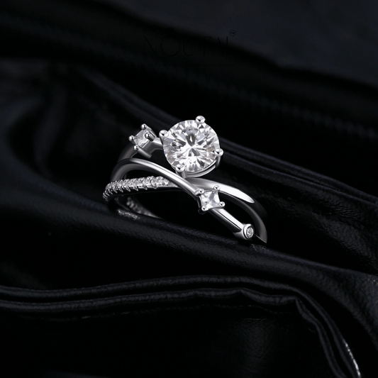 Noutai 1ct VVS1 Moissanite Dazzling Ring – 925 Sterling Silver