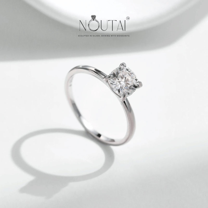 Noutai 1ct Delicate Square Cushion Moissanite Ring – 925 Sterling Silver