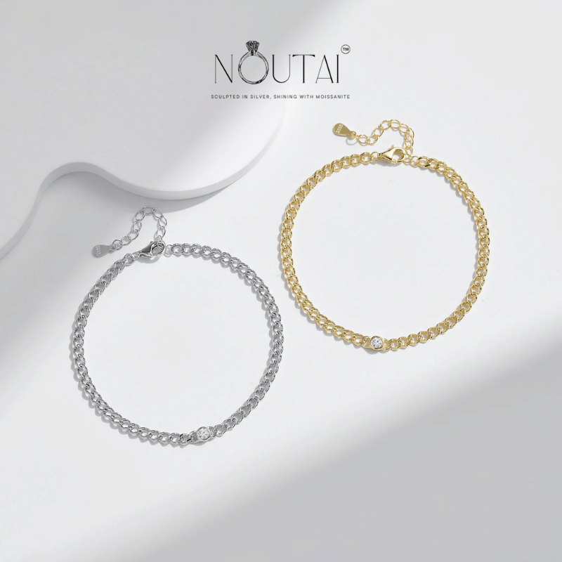 Noutai D Color VVS1 Moissanite Round Bracelet – 925 Sterling Silver