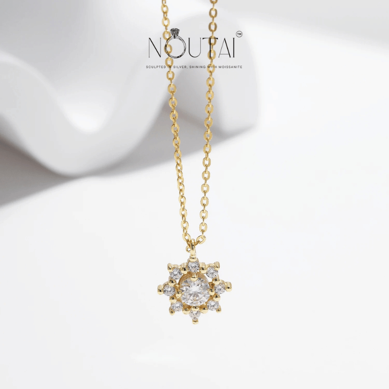 Noutai 0.5ct Moissanite Snowflake Necklace – 925 Sterling Silver