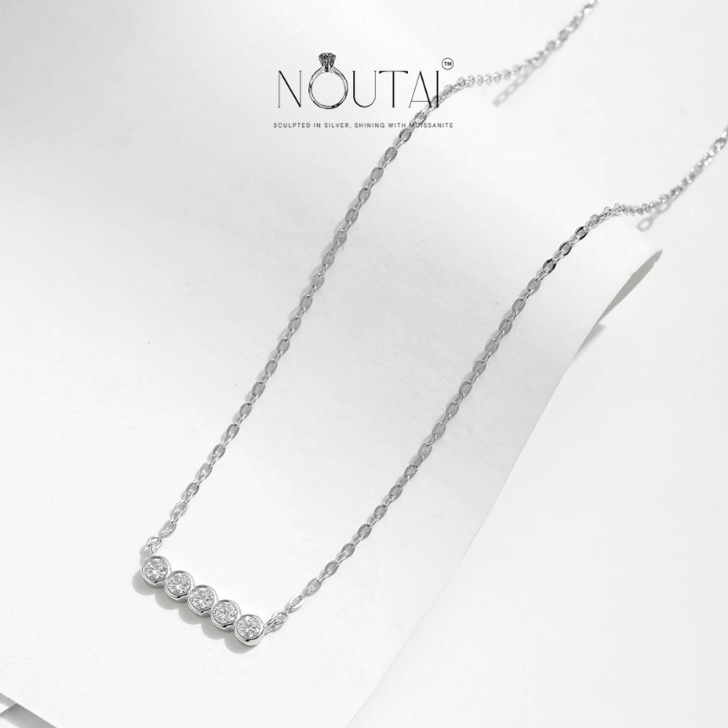 Noutai D Color Moissanite Stackable Pendant Necklace – 925 Sterling Silver