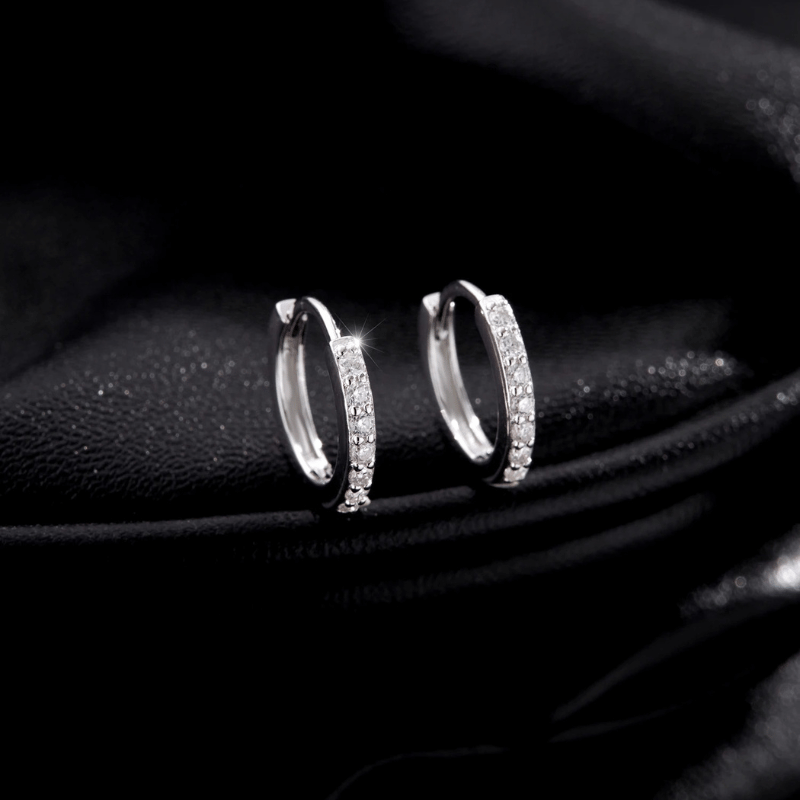 Noutai D Color Sparkling Moissanite Circle Hoop Earrings – 925 Sterling Silver