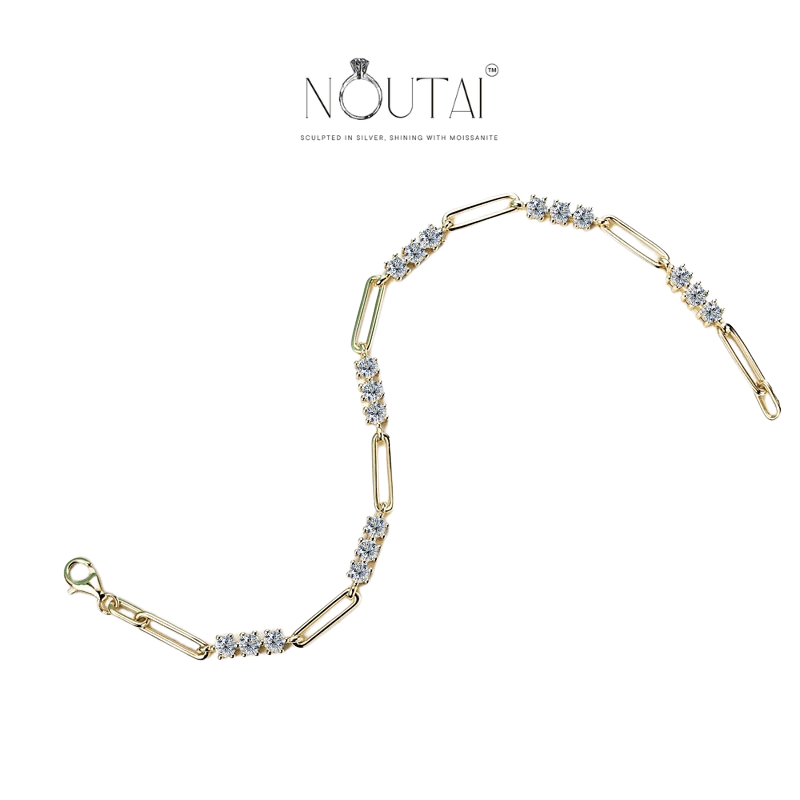 Noutai Adjustable 3mm Moissanite Bracelet – 925 Sterling Silver