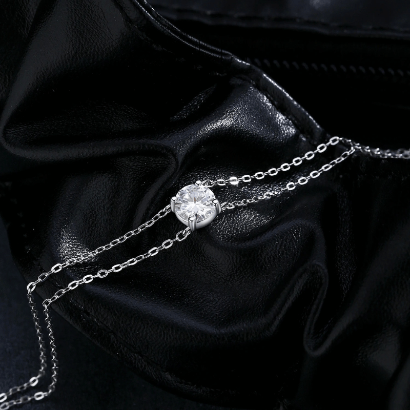 Noutai 1ct D Color Moissanite Double Layer Bracelet – 925 Sterling Silver