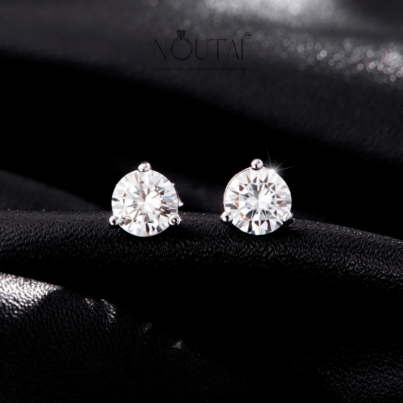Noutai 1ct D Color Moissanite Stud Earrings – 925 Sterling Silver