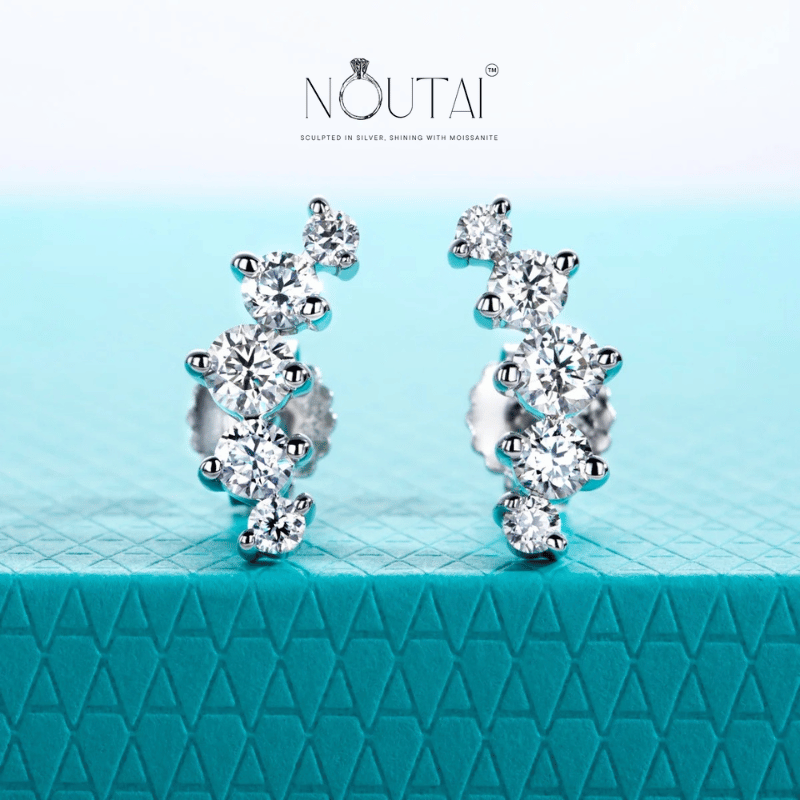 Noutai 1.04cttw Moissanite Stud Earrings – 925 Sterling Silver