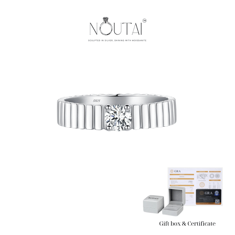 Noutai 0.3ct D Color Moissanite Ring – 925 Sterling Silver