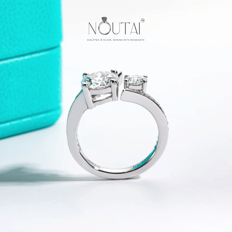 Noutai 2ct D Color Moissanite Victory Engagement Ring – 925 Sterling Silver