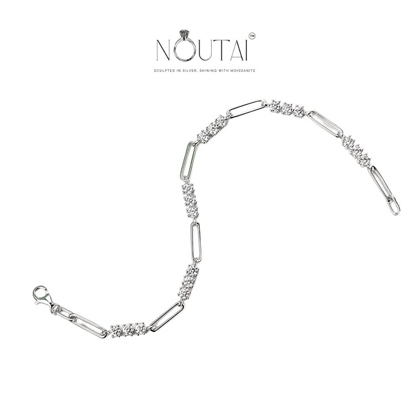 Noutai Adjustable 3mm Moissanite Bracelet – 925 Sterling Silver