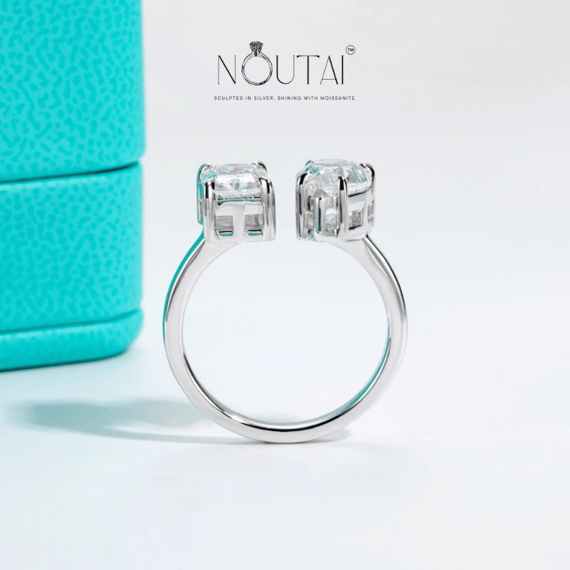 Noutai 4.5cttw Radiant Pear Moissanite Engagement Ring – 925 Sterling Silver