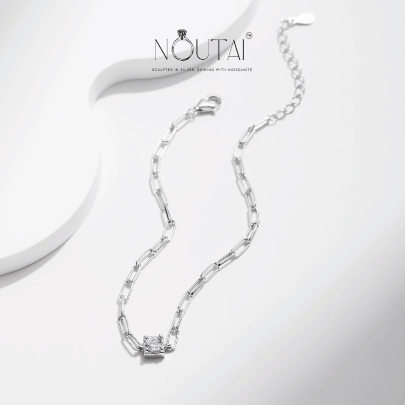 Noutai 0.3ct D Color Moissanite Bracelet – 925 Sterling Silver