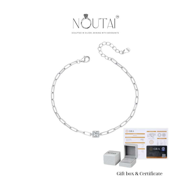 Noutai 0.3ct D Color Moissanite Bracelet – 925 Sterling Silver