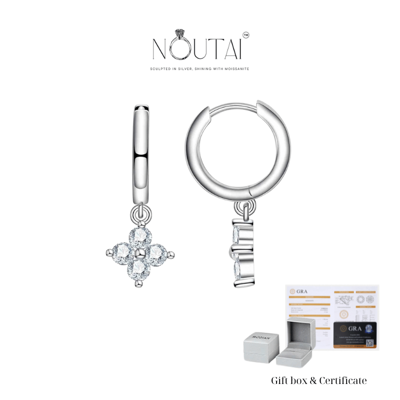 Noutai 3mm Moissanite Huggie Hoop Earrings – 925 Sterling Silver