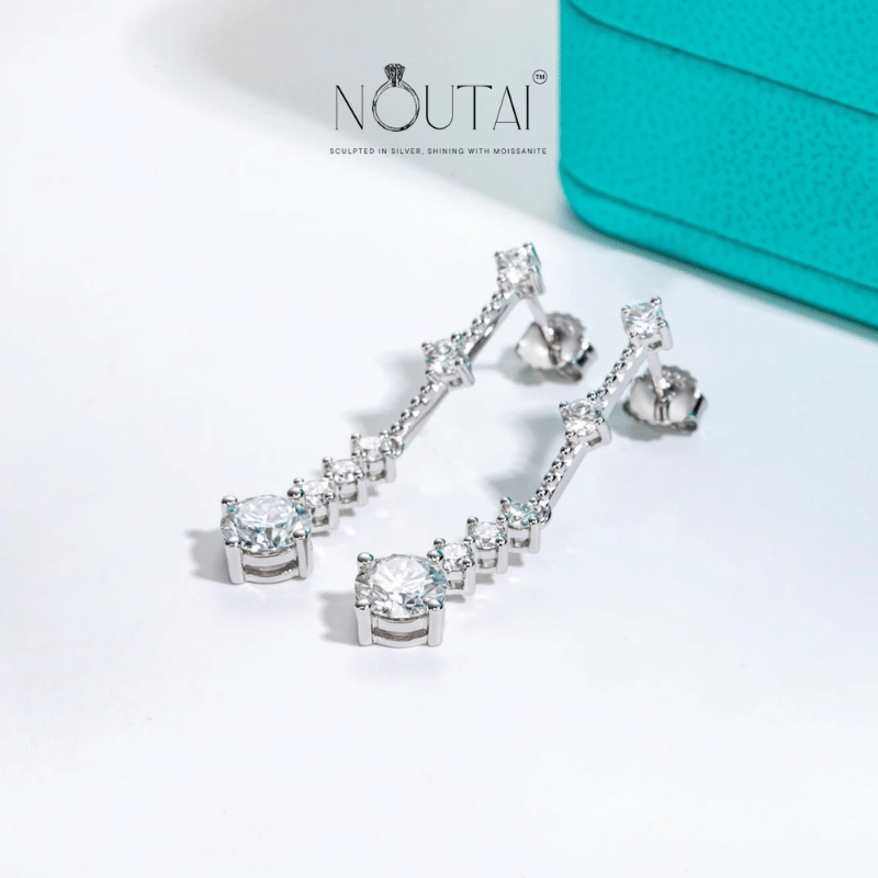 Noutai 2.8cttw Moissanite Drop Earrings – 925 Sterling Silver