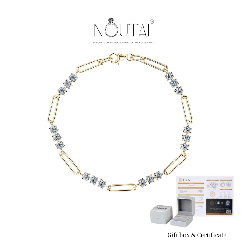 Noutai Adjustable 3mm Moissanite Bracelet – 925 Sterling Silver