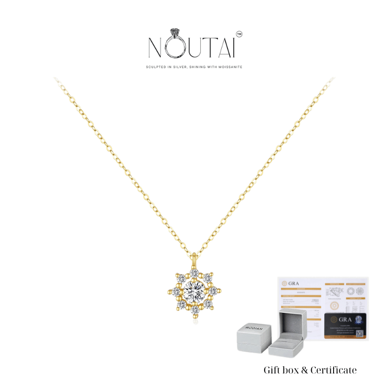 Noutai 0.5ct Moissanite Snowflake Necklace – 925 Sterling Silver