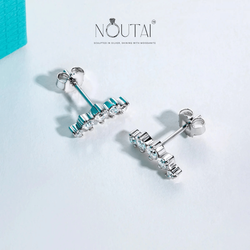 Noutai 1.04cttw Moissanite Stud Earrings – 925 Sterling Silver