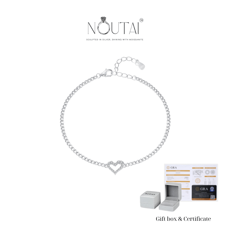 Noutai D Color VVS1 Moissanite Round Bracelet – 925 Sterling Silver