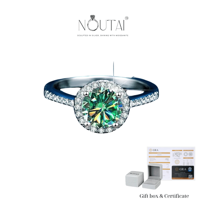 Noutai 0.5-2ct Adjustable Moissanite Ring – 925 Silver