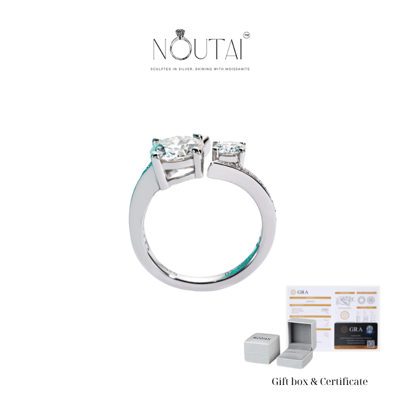 Noutai 2ct D Color Moissanite Victory Engagement Ring – 925 Sterling Silver