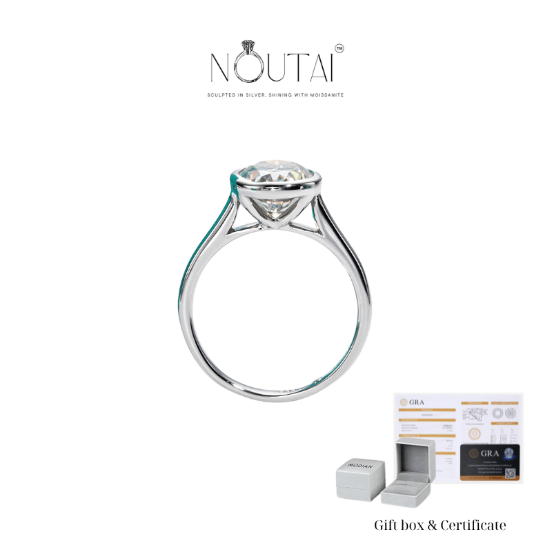 Noutai 3ct D Color Oval Moissanite Engagement Ring – 925 Sterling Silver
