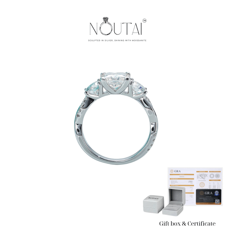 Noutai 1.5ct Princess Cut D Color Moissanite Engagement Ring – 925 Sterling Silver