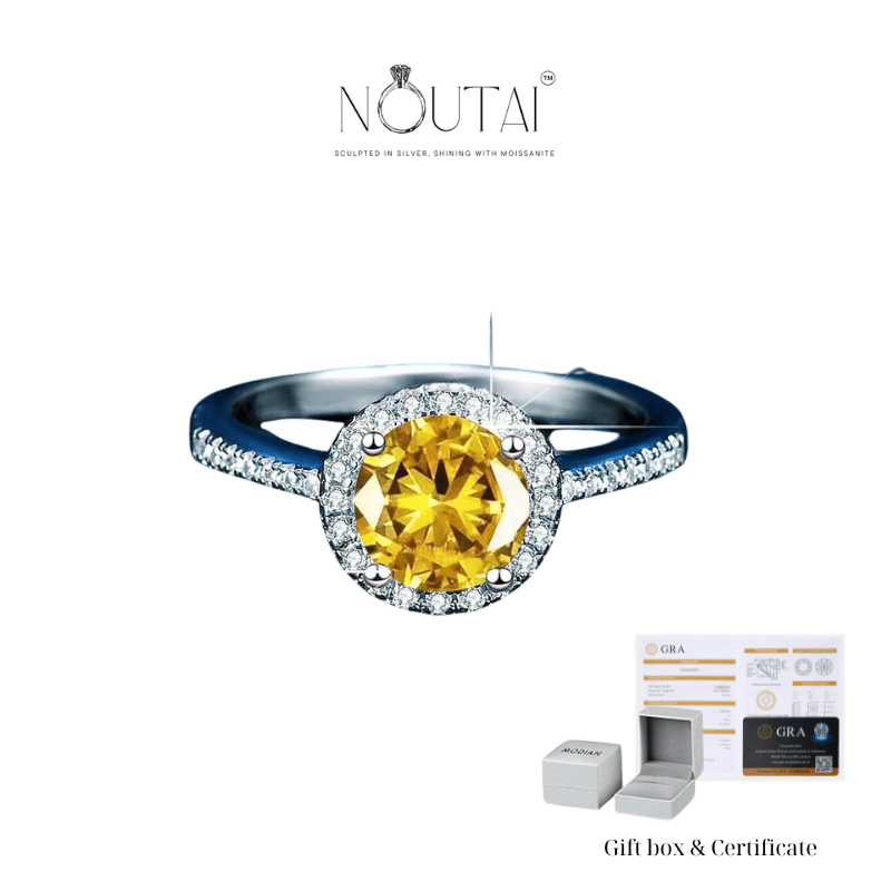 Noutai 0.5-2ct Adjustable Moissanite Ring – 925 Silver