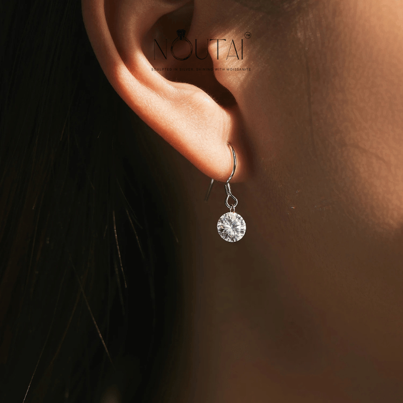 Noutai 1ct D Color Moissanite Hook Earrings – 925 Sterling Silver