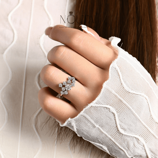 Noutai 1.5ct Round Moissanite Ring – 925 Silver 18K Plated