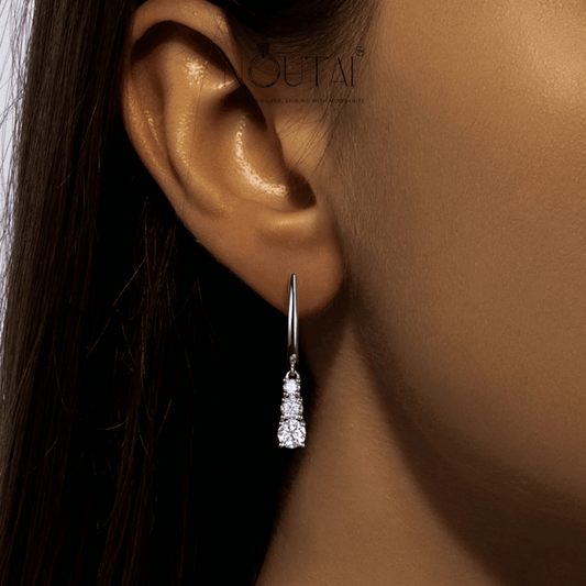 Noutai 1.8cttw D Color Moissanite Dangle Earrings – 925 Sterling Silver