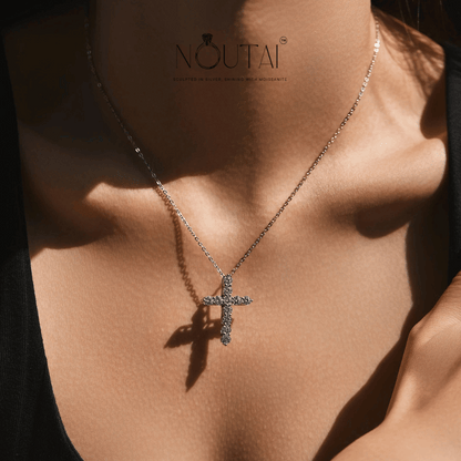 Noutai D Color Moissanite Pendant Necklace – 11 Stones 925 Silver