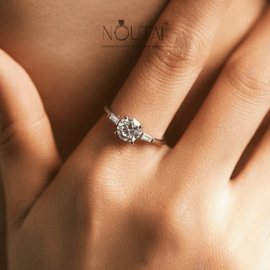 Noutai 1.0ct Round Moissanite Ring – 925 Sterling Silver
