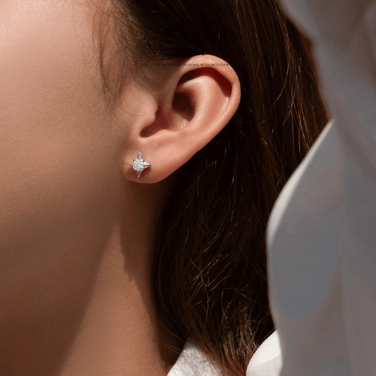 Noutai 0.3ct D Color Moissanite Ear Studs – 925 Sterling Silver Fine Jewelry