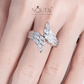 Noutai D Color Moissanite Angel Wings Wedding Band – 925 Sterling Silver