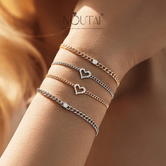 Noutai D Color VVS1 Moissanite Round Bracelet – 925 Sterling Silver