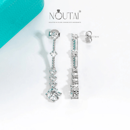Noutai 2.8cttw Moissanite Drop Earrings – 925 Sterling Silver