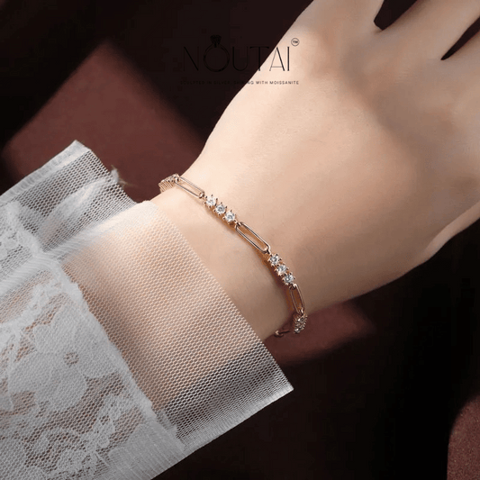 Noutai Adjustable 3mm Moissanite Bracelet – 925 Sterling Silver