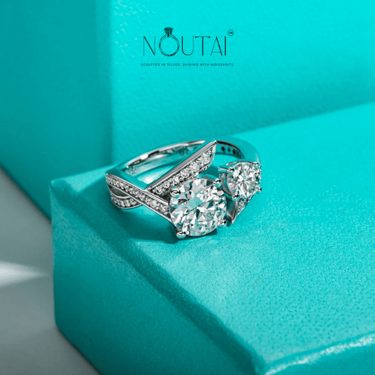 Noutai 2ct D Color Moissanite Victory Engagement Ring – 925 Sterling Silver
