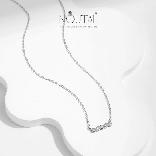 Noutai D Color Moissanite Stackable Pendant Necklace – 925 Sterling Silver
