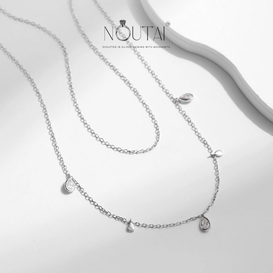 Noutai Pear Shape Moissanite Pendant Necklace – 0.75ct 925 Silver