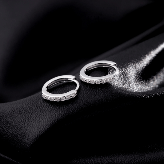 Noutai D Color Sparkling Moissanite Circle Hoop Earrings – 925 Sterling Silver