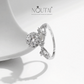 Anillo Noutai con corona de halo de moissanita: joyería nupcial de lujo para mujer